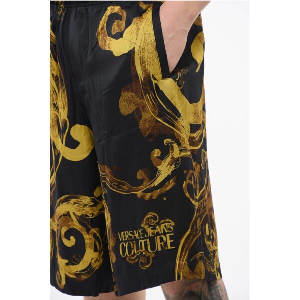 Versace JEANS COUTURE Barocco Patterned WATERCOLOR Viscose Shorts - Image 3