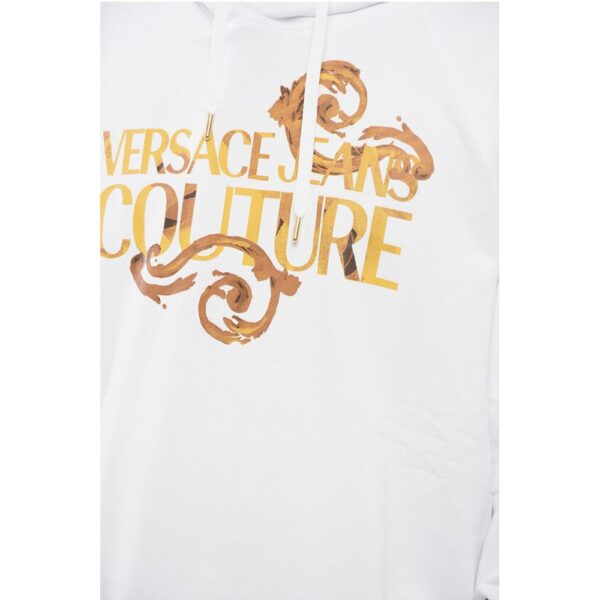 Versace JEANS COUTURE Brushed Cotton Hoodie with Printed Logo - Image 3