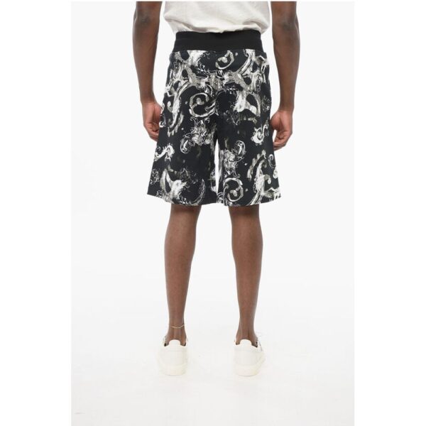 Versace JEANS COUTURE Brushed Cotton Shorts with Barocco Motif - Image 2