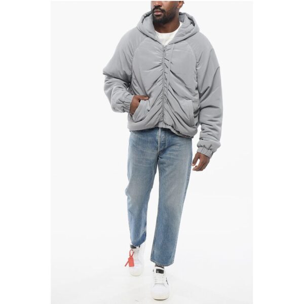 Dolce & Gabbana Padded Silk Hoodie with Front Zip - Image 4