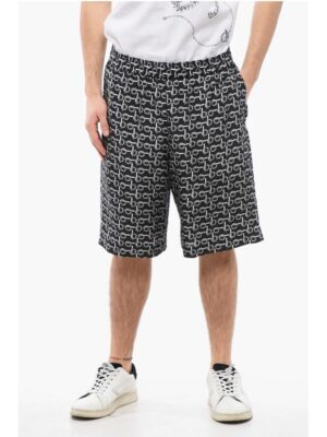 Burberry Chain Printed Silk Shorts with Elastic Waistband