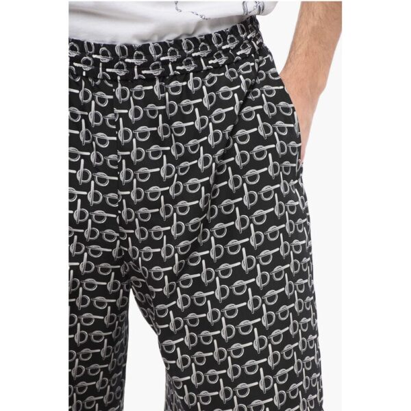Burberry Chain Printed Silk Shorts with Elastic Waistband - Image 3