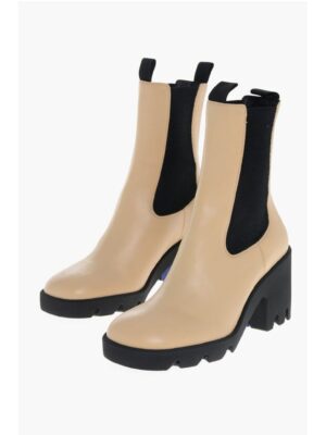 Burberry Leather Chelsea Booties with Carrion Sole 8cm