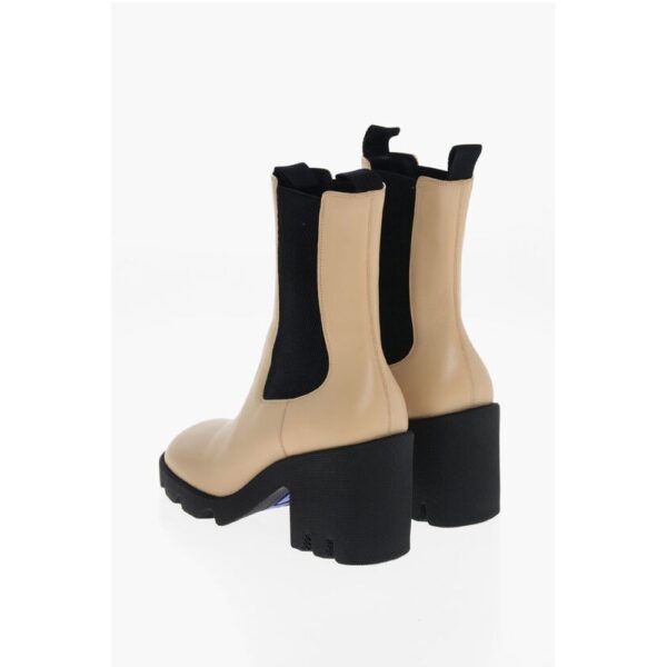 Burberry Leather Chelsea Booties with Carrion Sole 8cm - Image 2