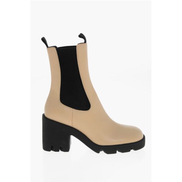 Burberry Leather Chelsea Booties with Carrion Sole 8cm - Image 3
