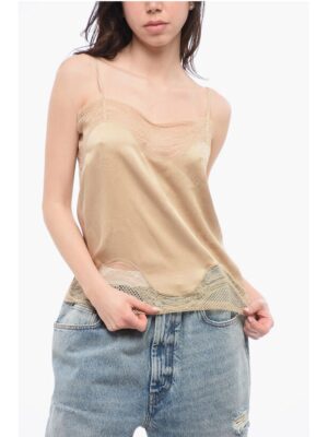 Burberry Silk KATIA Top with Openwork Detailing