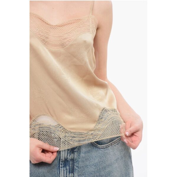 Burberry Silk KATIA Top with Openwork Detailing - Image 3