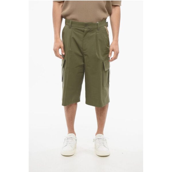 Gucci Cotton Cargo Shorts with Monogram Inserts
