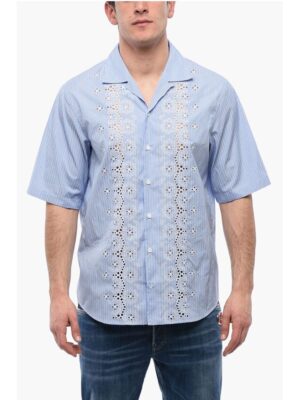 Dsquared² Striped SUNSET BOWLING Shirt with Broderie Anglaise