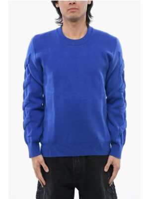 Off-White Crewneck Pullover With Embossed Details