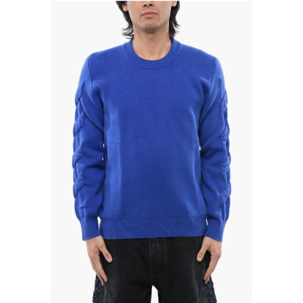 Off-White Crewneck Pullover With Embossed Details