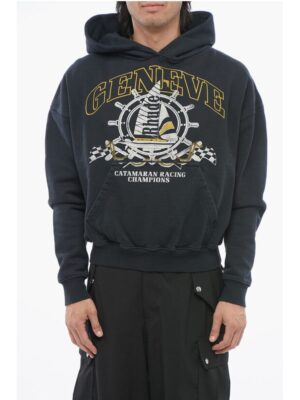 Rhude Printed Hoodie with Patch Pocket