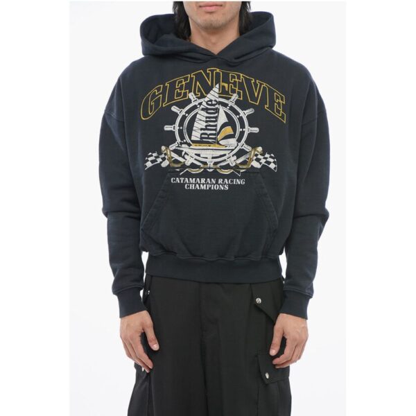 Rhude Printed Hoodie with Patch Pocket
