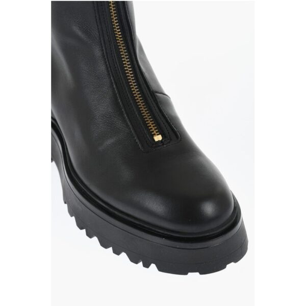 AllSaints Leather OPHELIA Booties with Frontal Zip - Image 4