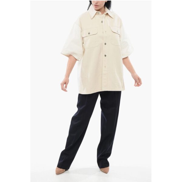 Stella McCartney Denim Overshirt with Contrasting Sleeves - Image 4