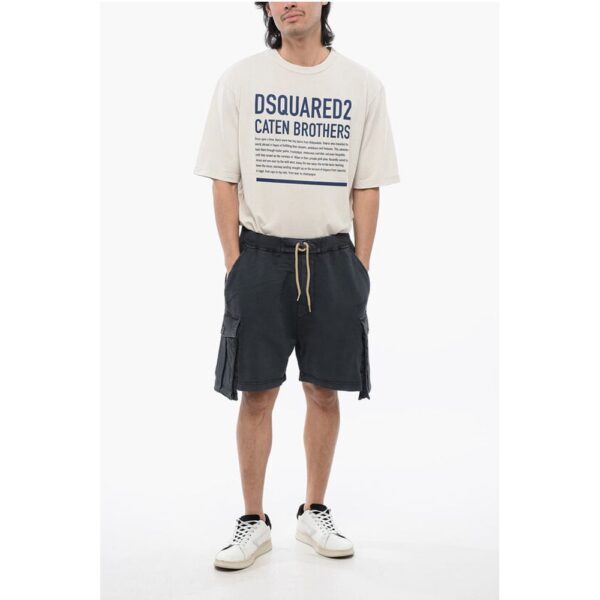 Dsquared² Brushed-cotton Cargo Shorts with Drawstring - Image 4