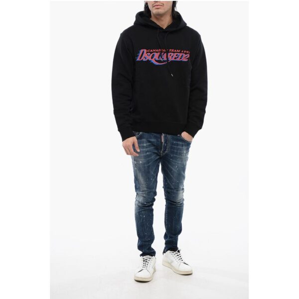 Dsquared² Brushed Cotton CANADIAN TEAM Cool Fit Hoodie - Image 4