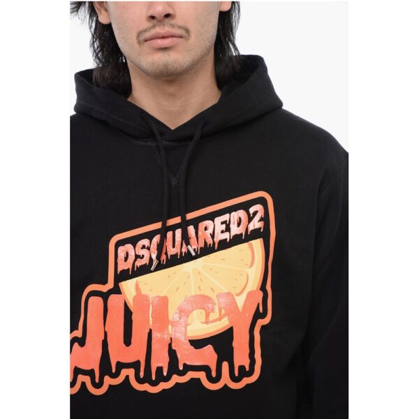Dsquared² Brushed Cotton D2 JUICY Cool Fit Hoodie - Image 3