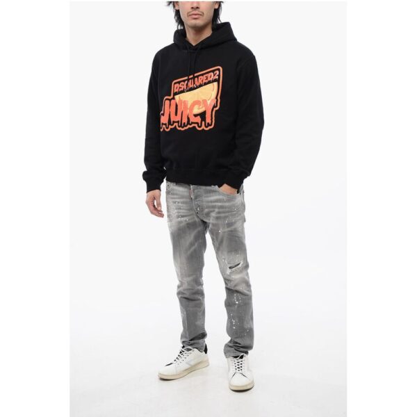 Dsquared² Brushed Cotton D2 JUICY Cool Fit Hoodie - Image 4