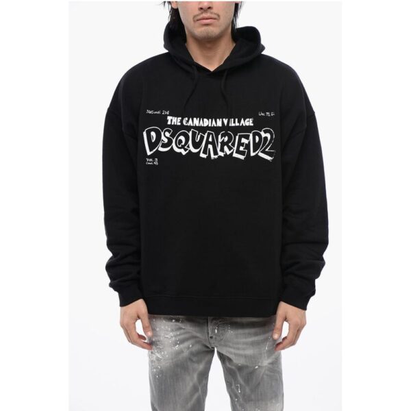 Dsquared² Brushed Cotton CANADIAN VILLAGE Hoodie