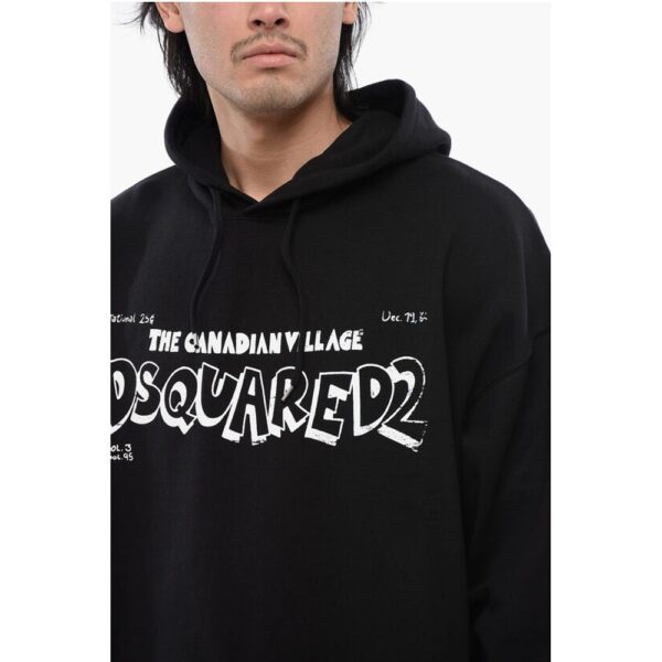 Dsquared² Brushed Cotton CANADIAN VILLAGE Hoodie - Image 3