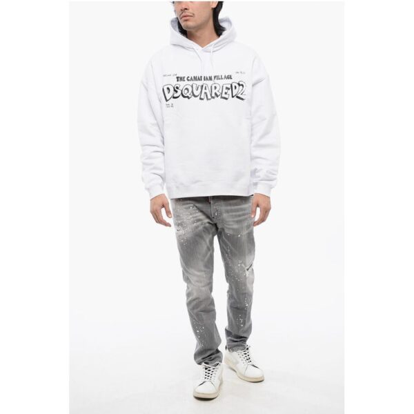 Dsquared² Brushed Cotton CANADIAN VILLAGE Hoodie - Image 4