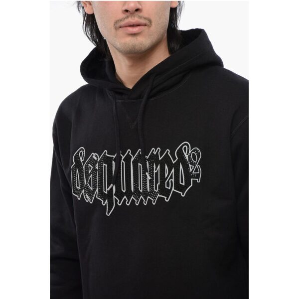 Dsquared² Rhinestoned Logo GOTHIC Hoodie - Image 3