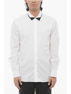 Neil Barrett Cotton Poplin Slim Fit Shirt with Double Collar