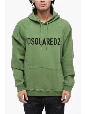 Dsquared² Solid Color Hoodie with Embossed Logo