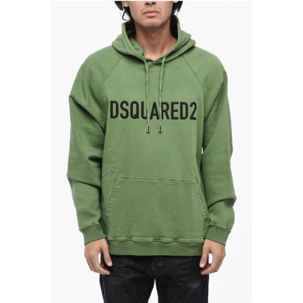 Dsquared² Solid Color Hoodie with Embossed Logo