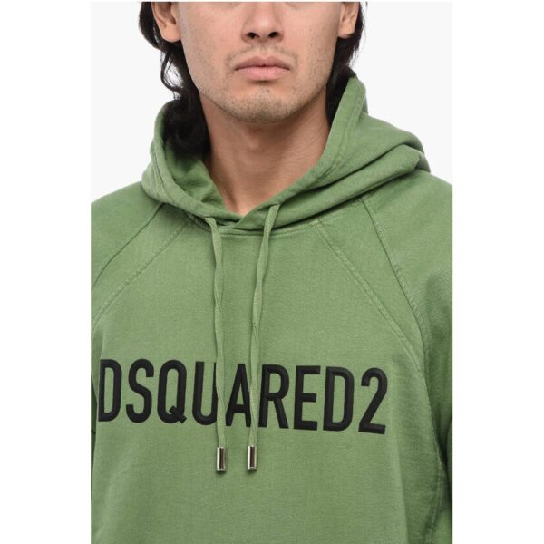 Dsquared² Solid Color Hoodie with Embossed Logo - Image 3