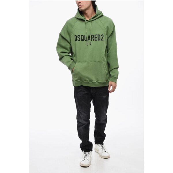 Dsquared² Solid Color Hoodie with Embossed Logo - Image 4