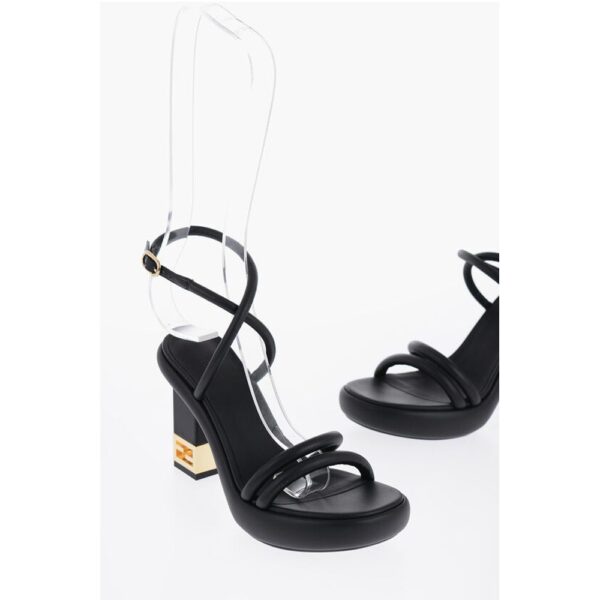 Fendi Logoed Heel Leather Sandals 10cm