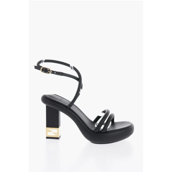 Fendi Logoed Heel Leather Sandals 10cm - Image 3