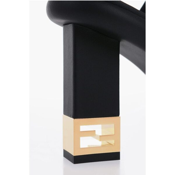 Fendi Logoed Heel Leather Sandals 10cm - Image 4