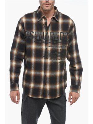 Dsquared² Flannel Shirt with Lettering Print