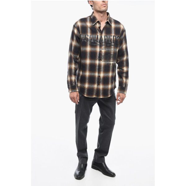 Dsquared² Flannel Shirt with Lettering Print - Image 4