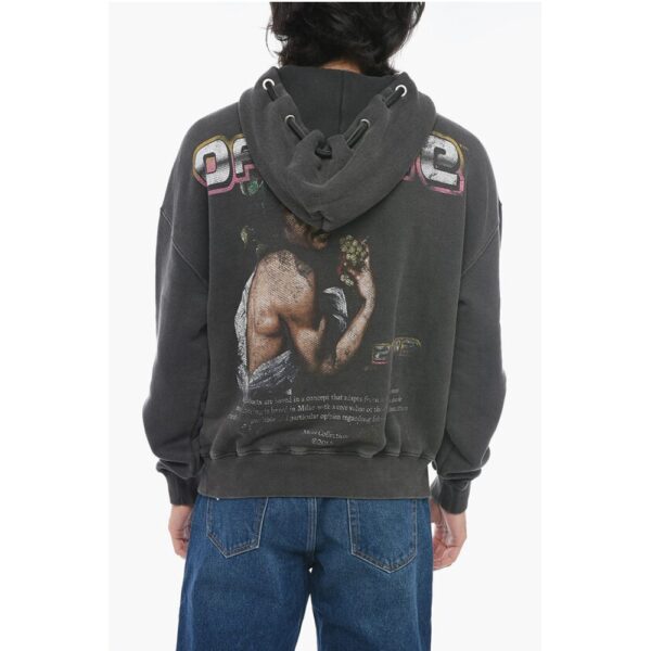 Off-White Printed Hoodie Sweatshirt with Eyelet Detail - Image 2