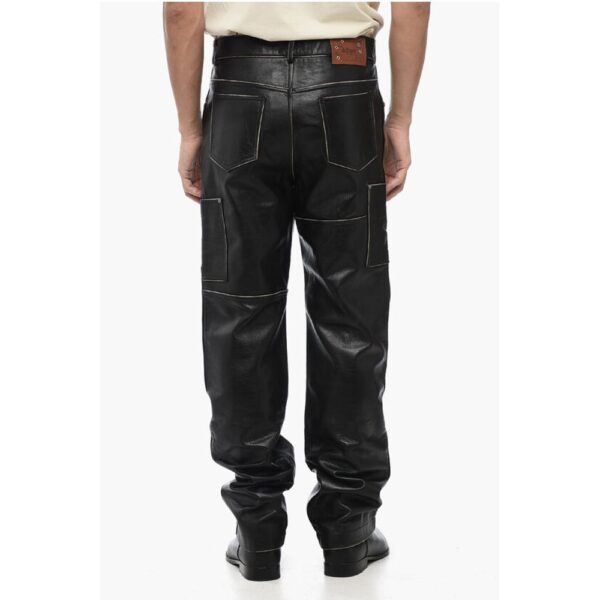 Andersson Bell Straight Leg Leather DRESZEN Pants with Belt Loops - Image 2