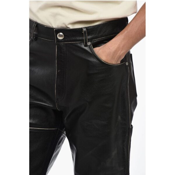 Andersson Bell Straight Leg Leather DRESZEN Pants with Belt Loops - Image 3