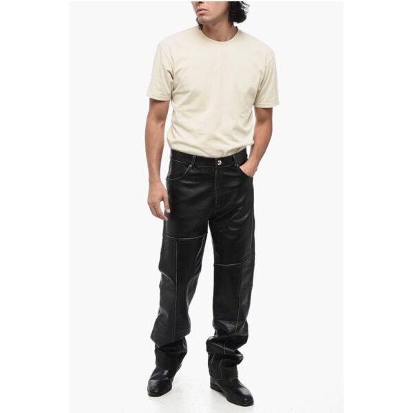 Andersson Bell Straight Leg Leather DRESZEN Pants with Belt Loops - Image 4