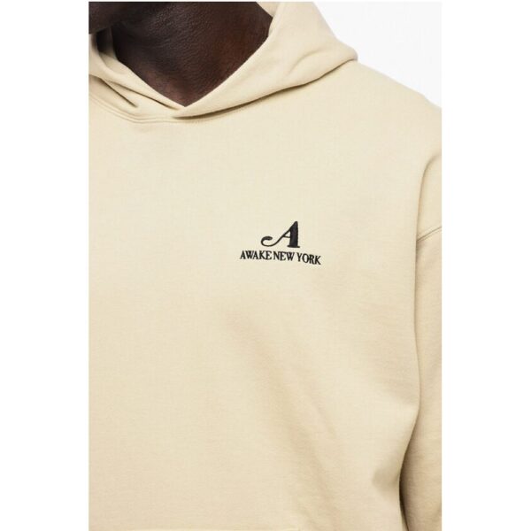 Awake New York Brushed Cotton Hoodie with Embroidered Logo - Image 3