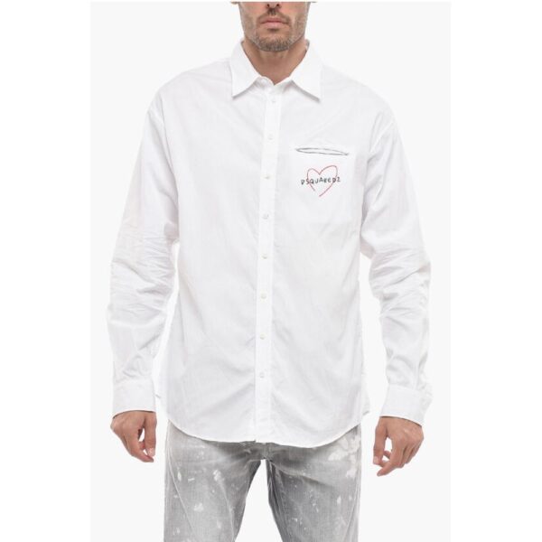 Dsquared² Dropped Shoulder Shirt with Contrasting Logo