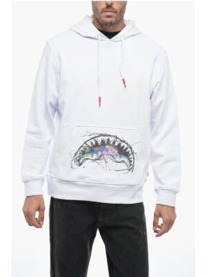 Sprayground Brushed Cotton Hoodie with Contrasting Print