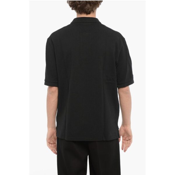 Neil Barrett Solid Color Loose Fit Polo Shirt with Piercing Detail - Image 2