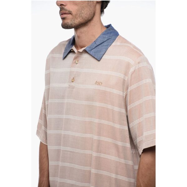 4SDesigns Polo shirt with Golden-Buttons and Denim Collar - Image 3