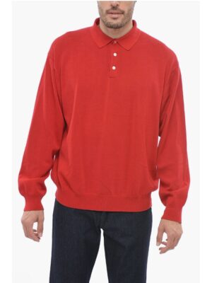 J.Press Long Sleeved Polo Shirt with Ribbed Hem