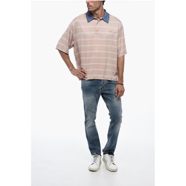 4SDesigns Polo shirt with Golden-Buttons and Denim Collar - Image 4