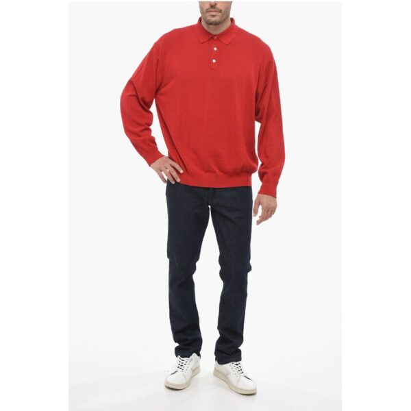 J.Press Long Sleeved Polo Shirt with Ribbed Hem - Image 4