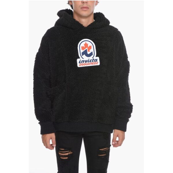 Dsquared² INVICTA Teddy Hoodie with Logo Patch